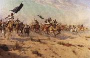 Robert Talbot Kelly The Flight of the Khalifa after his defeat at the battle of Omdurman, 2nd September 1898 USA oil painting artist